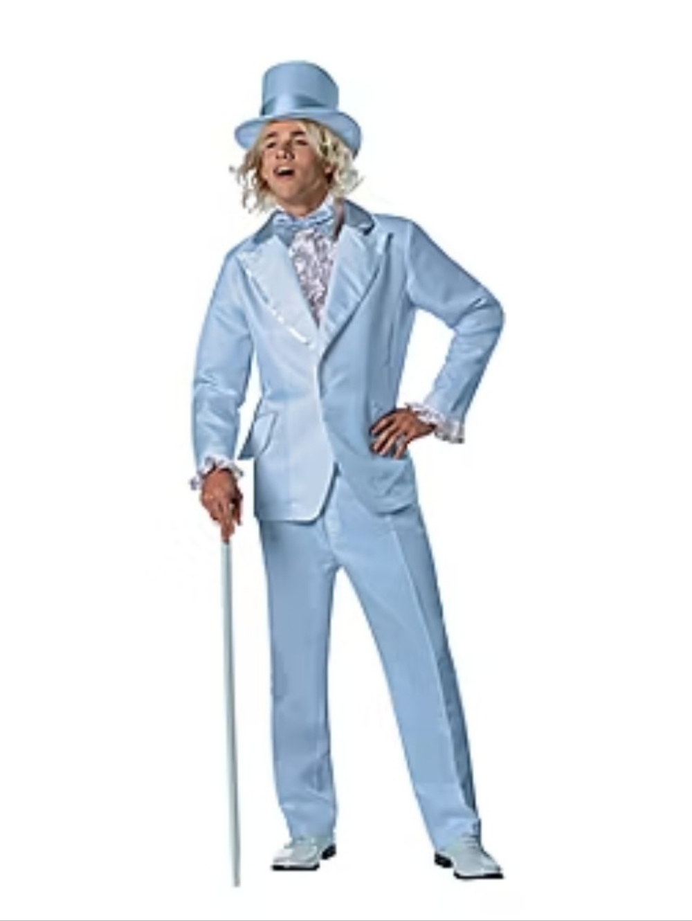 Light Blue Goofball  Tuxedo Costume with Top Hat - Adult Costume